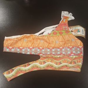 Asymmetrical bathing suit top